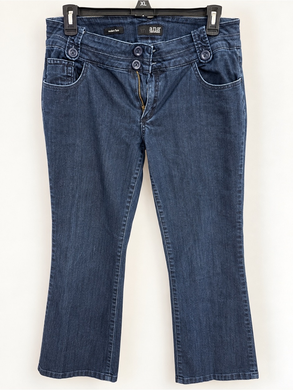 a.n.a Navy Wide Leg Flare Jeans